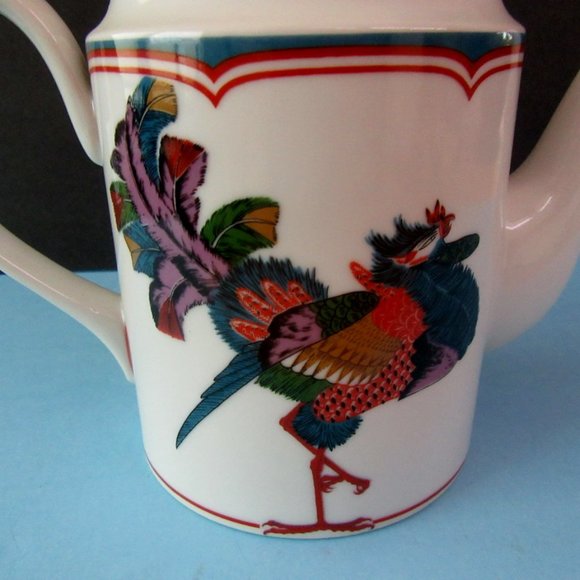 GEORGES BRIARD Oriental Peacock coffee or tea pot with lid - signed - vintage - Picture 7 of 11
